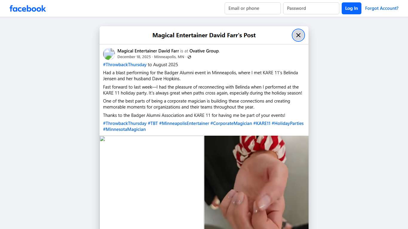 #ThrowbackThursday to... - Magical Entertainer David Farr | Facebook