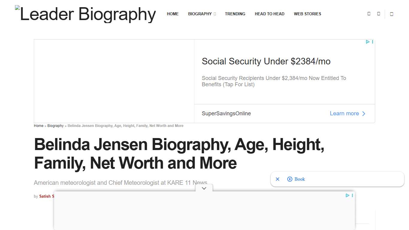 Belinda Jensen Biography, Age, Height, Family, Net Worth